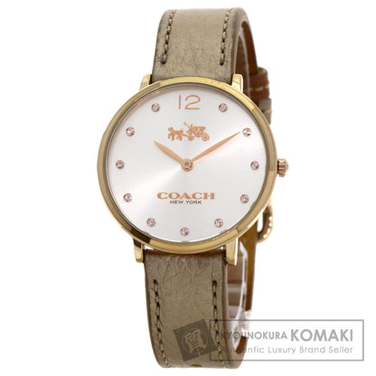 COACH Round face Watches CA.110.7.34.1354 Gold Plated/Leather Ladies