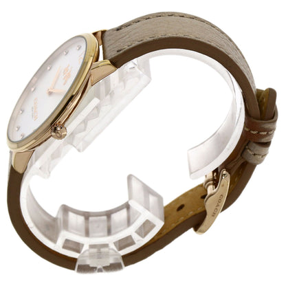 COACH Round face Watches CA.110.7.34.1354 Gold Plated/Leather Ladies