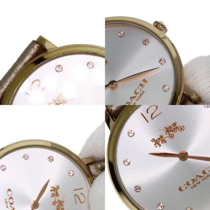 COACH Round face Watches CA.110.7.34.1354 Gold Plated/Leather Ladies