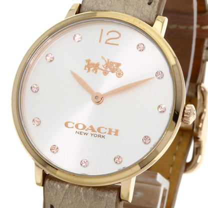 COACH Round face Watches CA.110.7.34.1354 Gold Plated/Leather Ladies