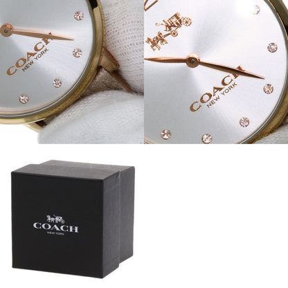 COACH Round face Watches CA.110.7.34.1354 Gold Plated/Leather Ladies