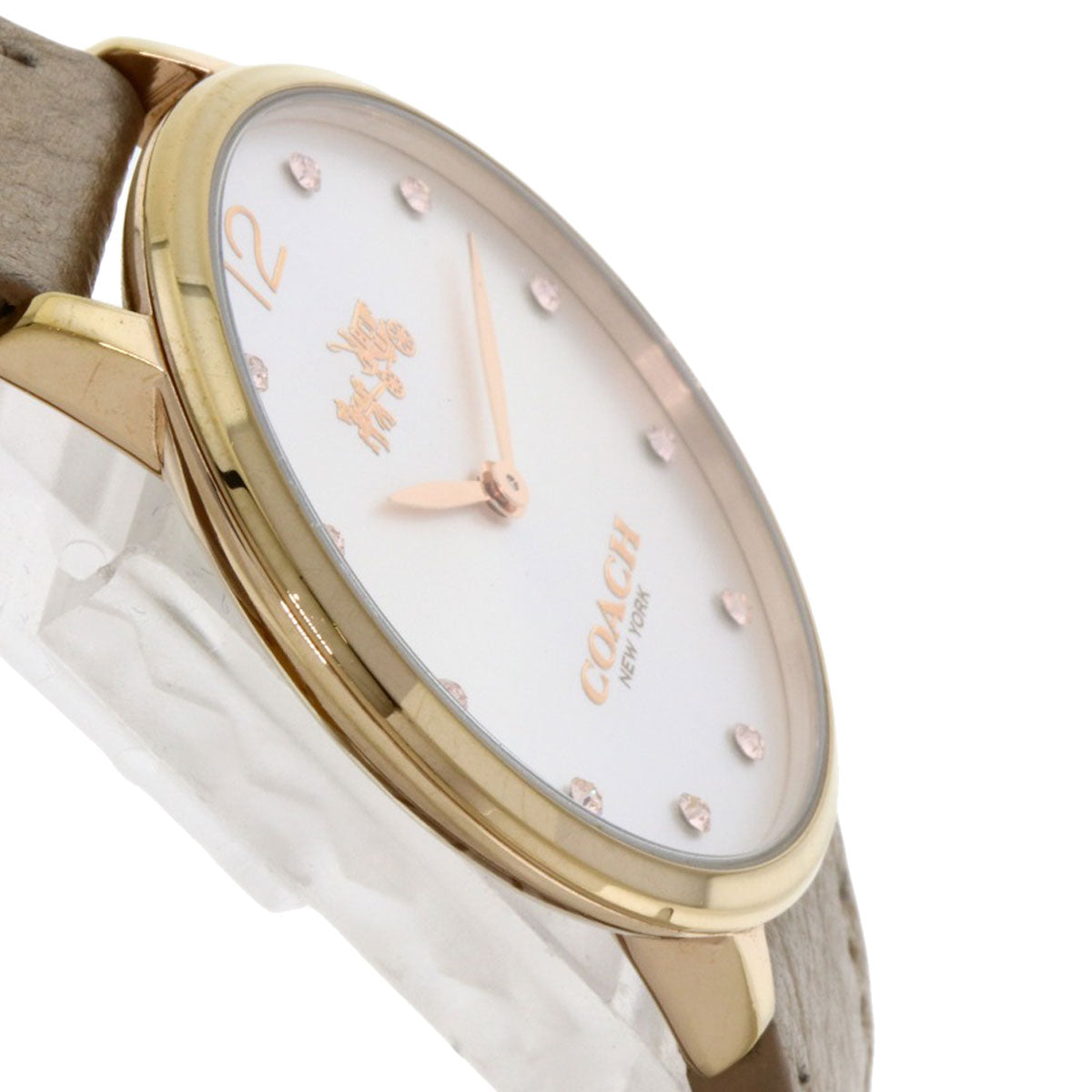 COACH Round face Watches CA.110.7.34.1354 Gold Plated/Leather Ladies