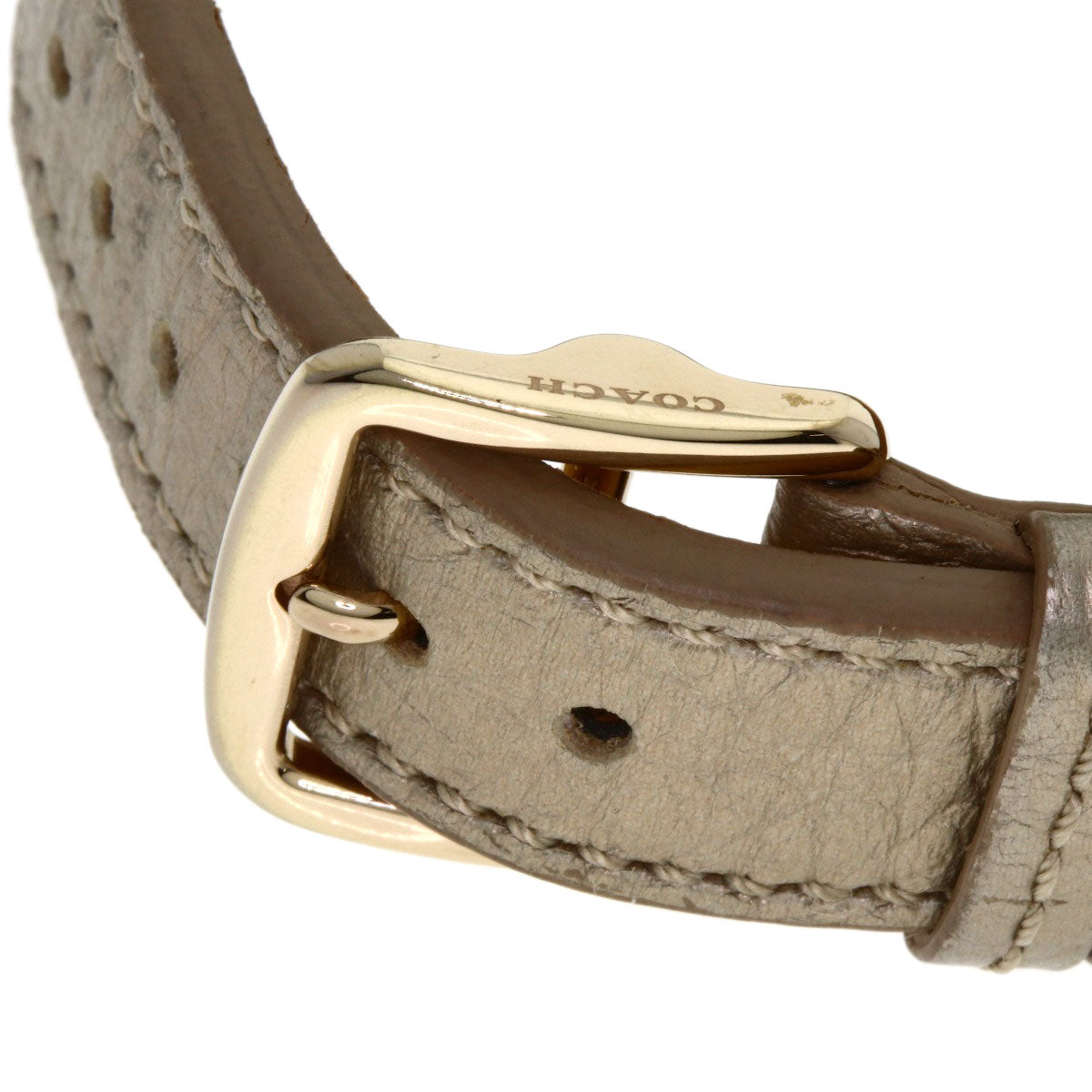 COACH Round face Watches CA.110.7.34.1354 Gold Plated/Leather Ladies