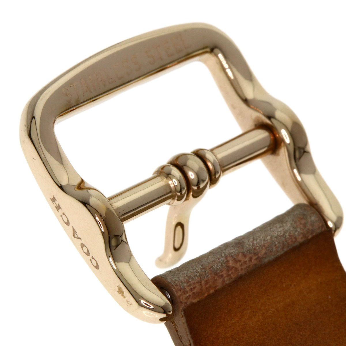 COACH Round face Watches CA.110.7.34.1354 Gold Plated/Leather Ladies