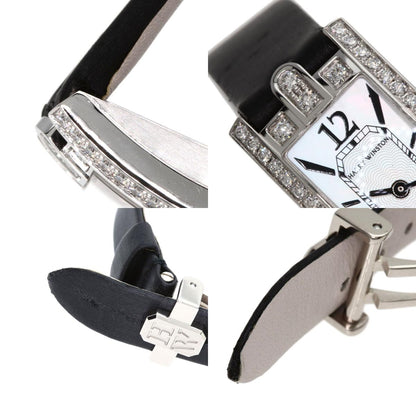 HARRY WINSTON Avenue C Mini Watches AVCQHM16WW024 K18 White Gold/Leather x Satin Ladies