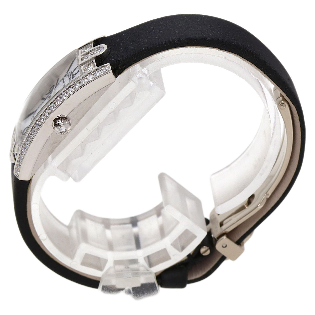 HARRY WINSTON Avenue C Mini Watches AVCQHM16WW024 K18 White Gold/Leather x Satin Ladies