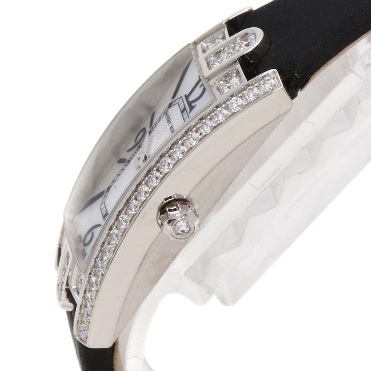 HARRY WINSTON Avenue C Mini Watches AVCQHM16WW024 K18 White Gold/Leather x Satin Ladies