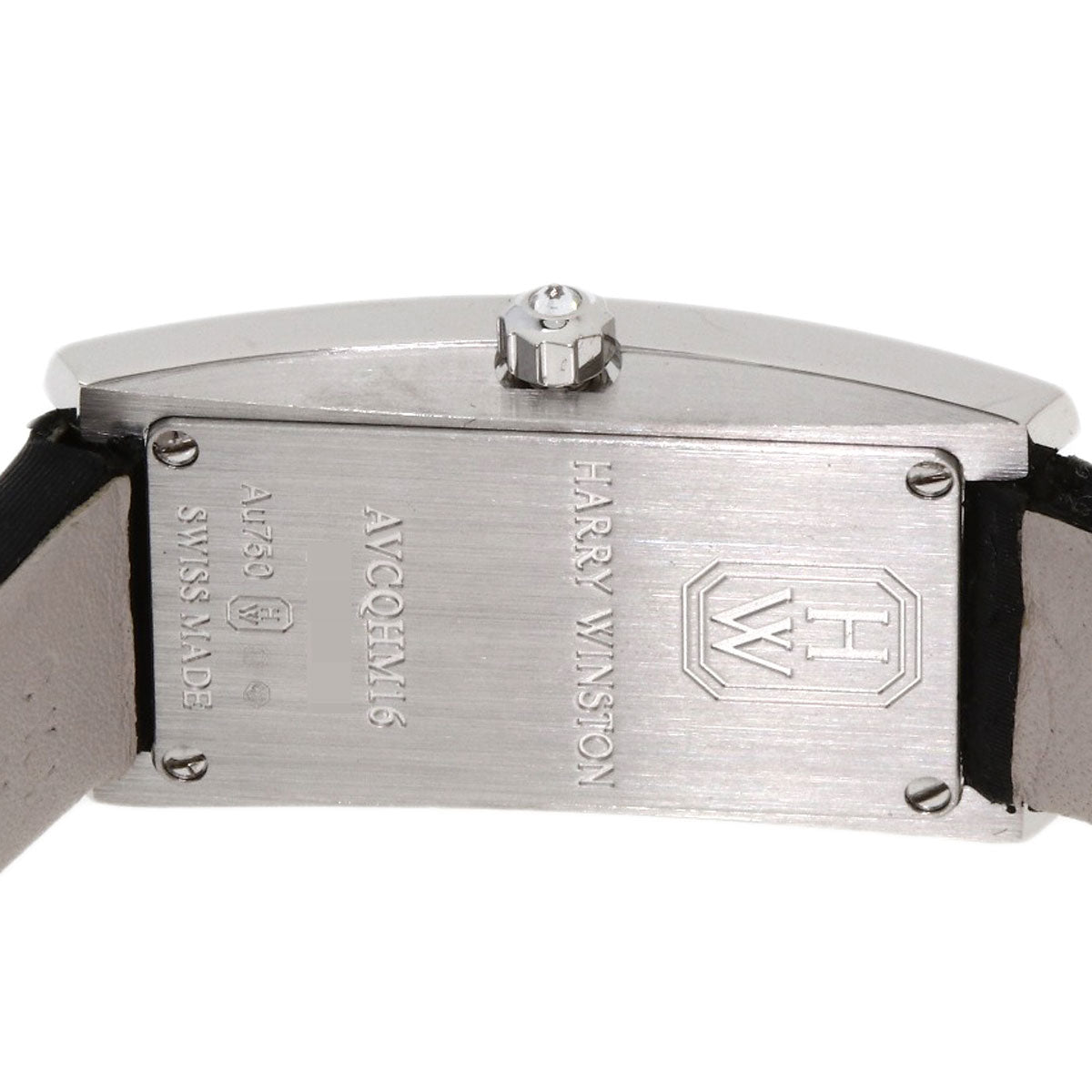 HARRY WINSTON Avenue C Mini Watches AVCQHM16WW024 K18 White Gold/Leather x Satin Ladies