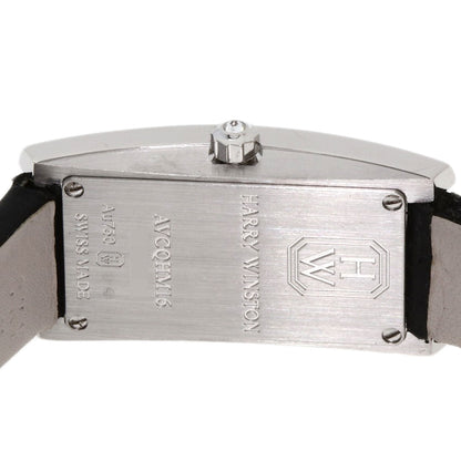 HARRY WINSTON Avenue C Mini Watches AVCQHM16WW024 K18 White Gold/Leather x Satin Ladies