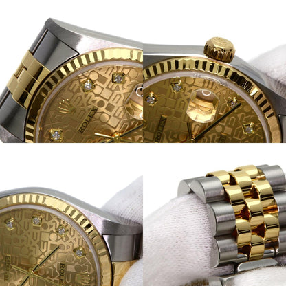 ROLEX DATEJUST 10P Diamond Watches 16233G Stainless Steel/SSxK18YG mens
