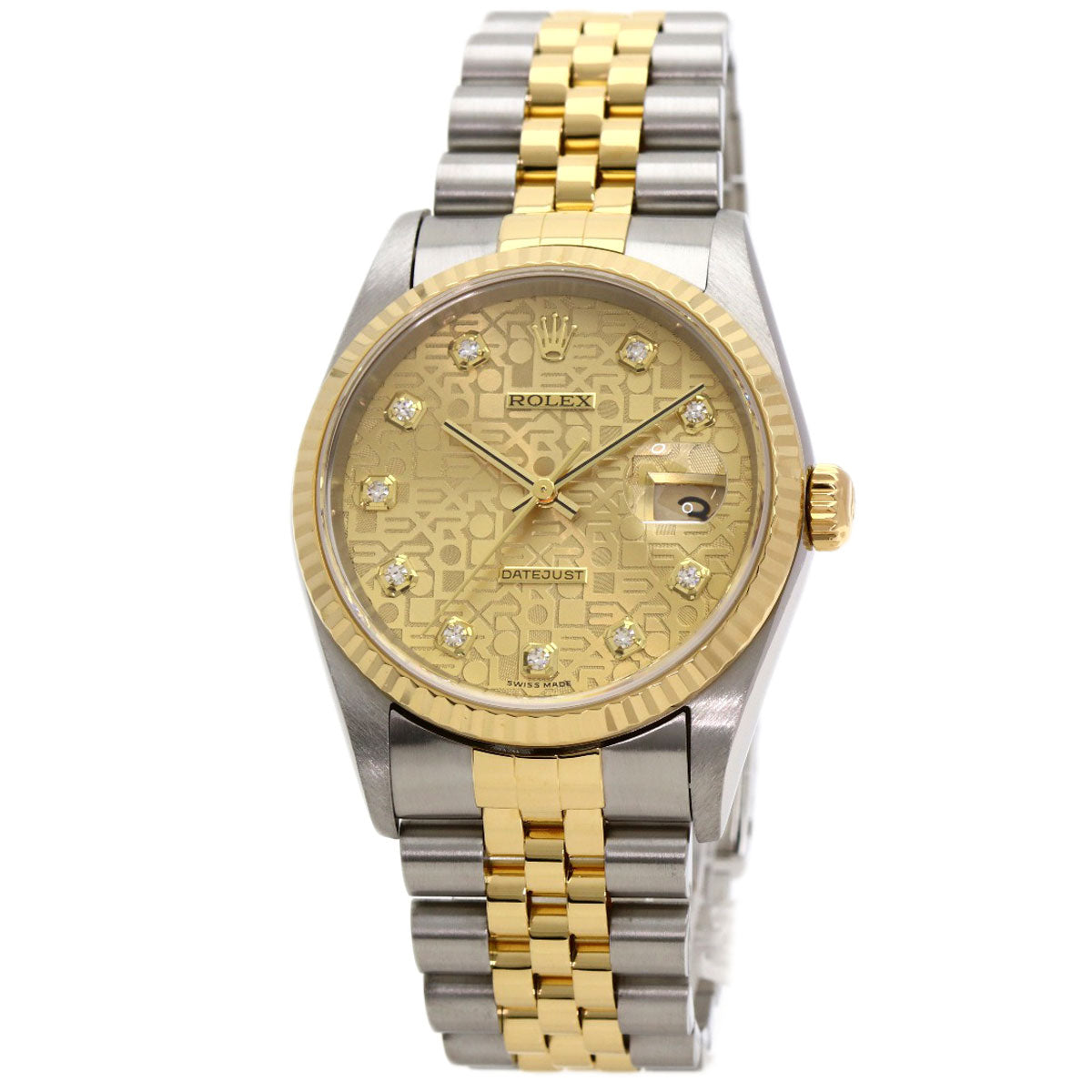 ROLEX DATEJUST 10P Diamond Watches 16233G Stainless Steel/SSxK18YG mens