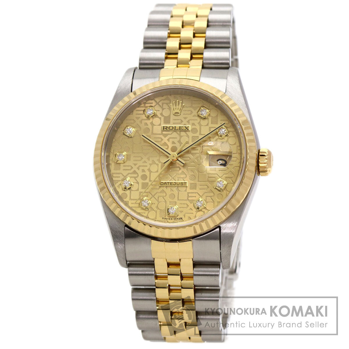 ROLEX DATEJUST 10P Diamond Watches 16233G Stainless Steel/SSxK18YG mens