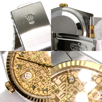 ROLEX DATEJUST 10P Diamond Watches 16233G Stainless Steel/SSxK18YG mens