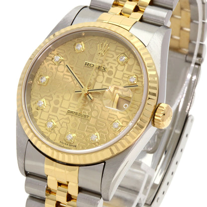 ROLEX DATEJUST 10P Diamond Watches 16233G Stainless Steel/SSxK18YG mens