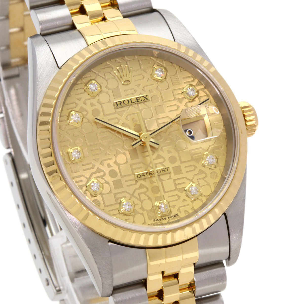 ROLEX DATEJUST 10P Diamond Watches 16233G Stainless Steel/SSxK18YG mens