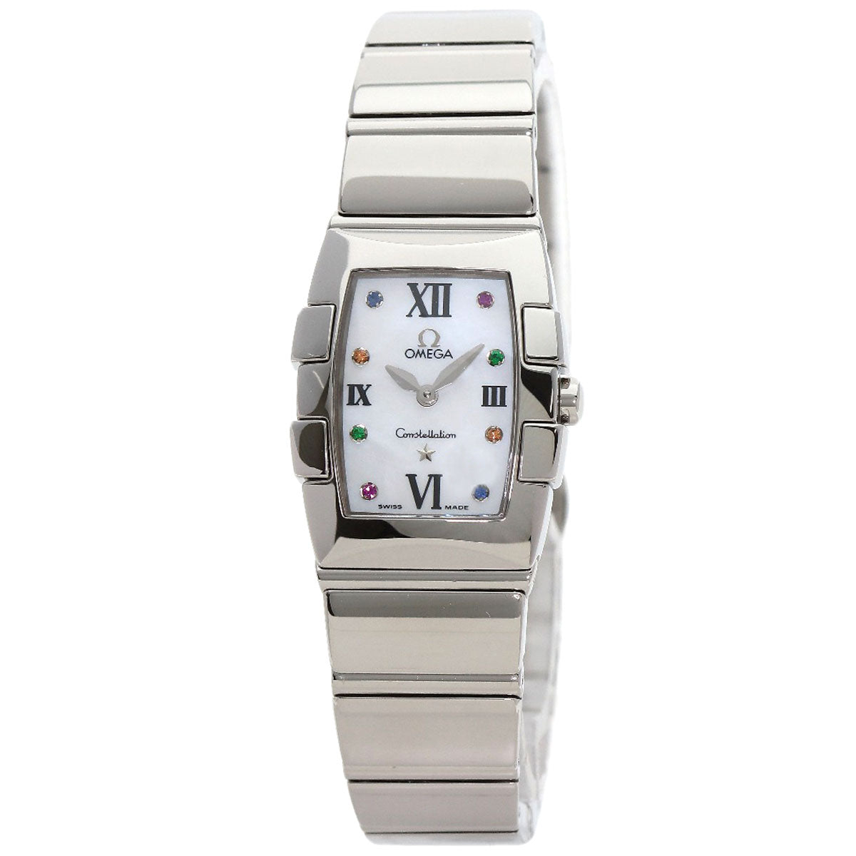 OMEGA Constellation Quadrella 8P Color Stone Watches 1584.79 Stainless Steel/Stainless Steel Ladies