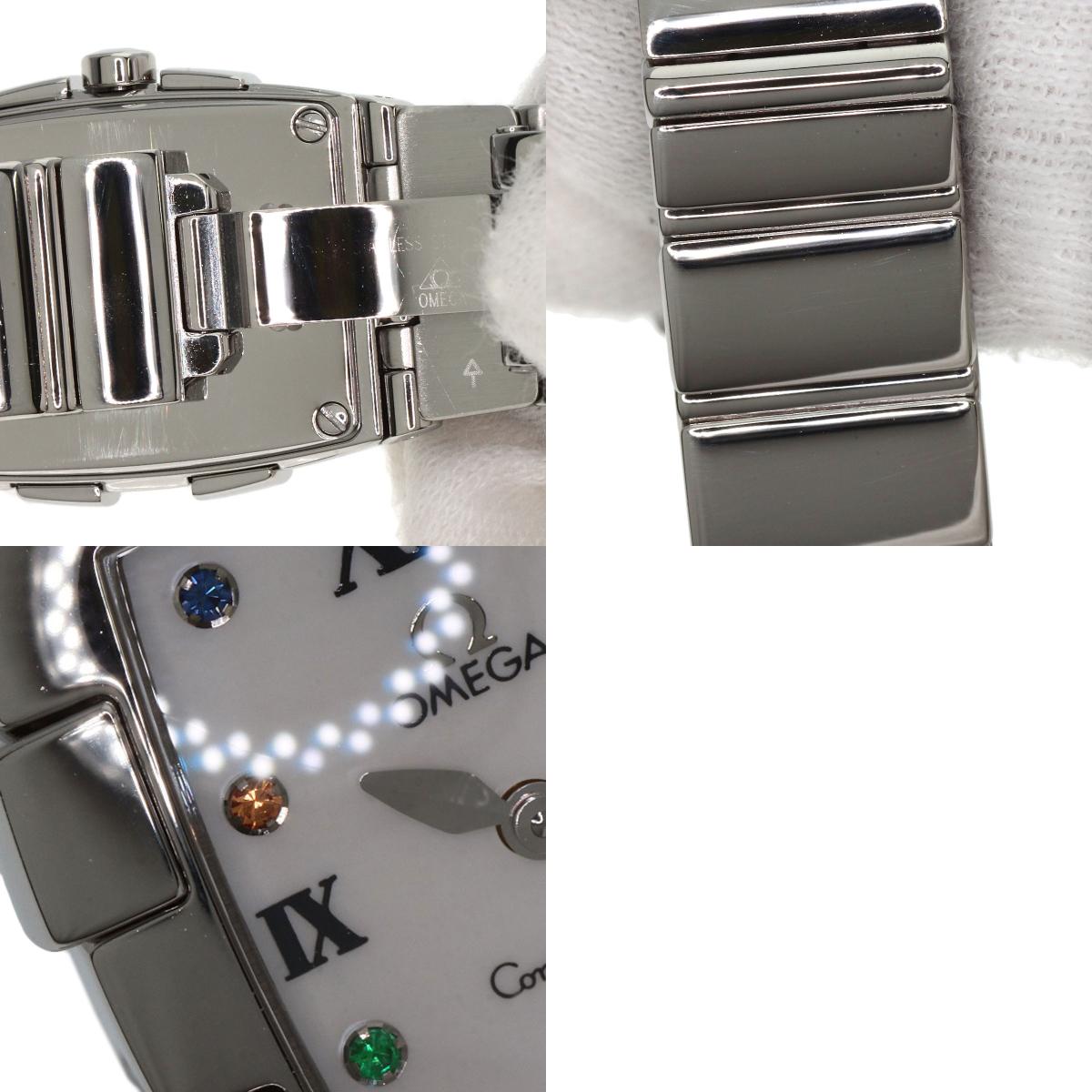 OMEGA Constellation Quadrella 8P Color Stone Watches 1584.79 Stainless Steel/Stainless Steel Ladies