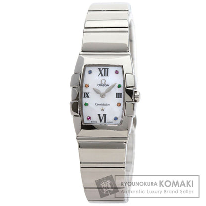 OMEGA Constellation Quadrella 8P Color Stone Watches 1584.79 Stainless Steel/Stainless Steel Ladies