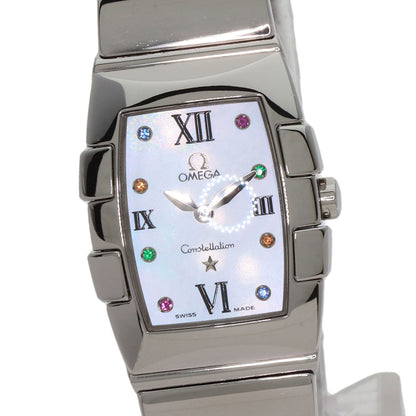 OMEGA Constellation Quadrella 8P Color Stone Watches 1584.79 Stainless Steel/Stainless Steel Ladies