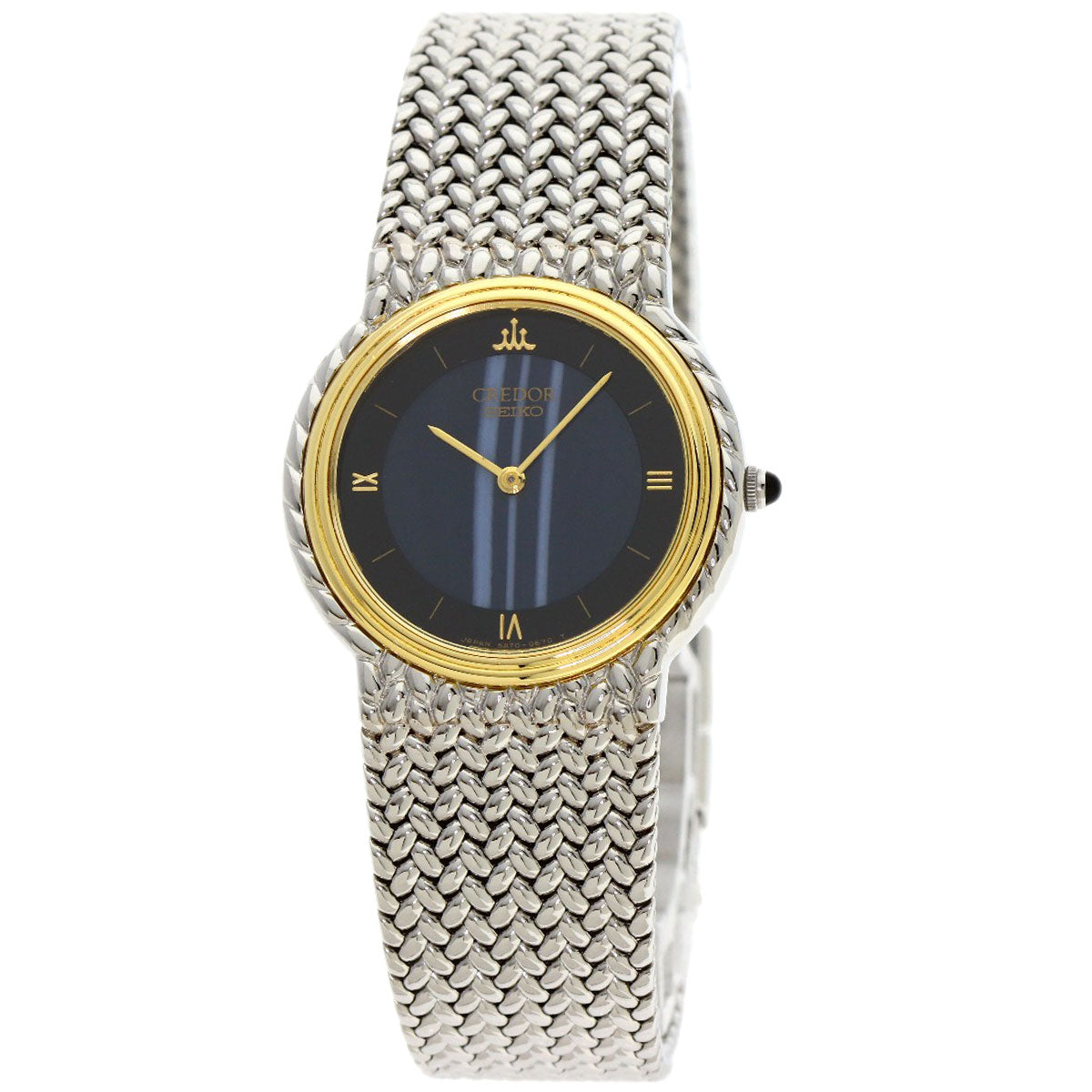 SEIKO CREDOR Round Face Blue Agate Watches 5A70-0260 Stainless Steel/Stainless Steel Ladies