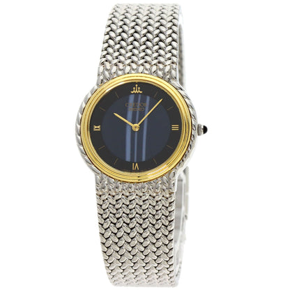 SEIKO CREDOR Round Face Blue Agate Watches 5A70-0260 Stainless Steel/Stainless Steel Ladies