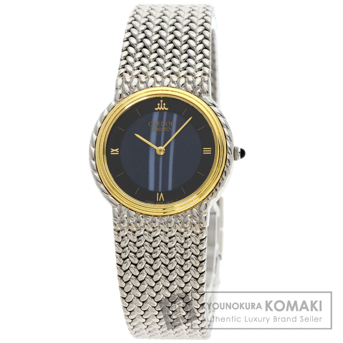 SEIKO CREDOR Round Face Blue Agate Watches 5A70-0260 Stainless Steel/Stainless Steel Ladies