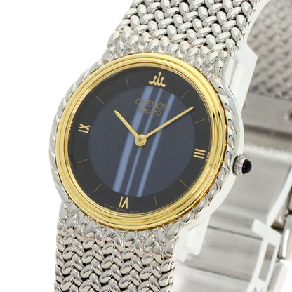 SEIKO CREDOR Round Face Blue Agate Watches 5A70-0260 Stainless Steel/Stainless Steel Ladies