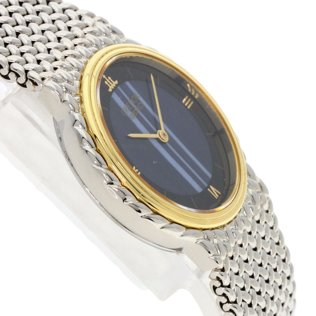SEIKO CREDOR Round Face Blue Agate Watches 5A70-0260 Stainless Steel/Stainless Steel Ladies