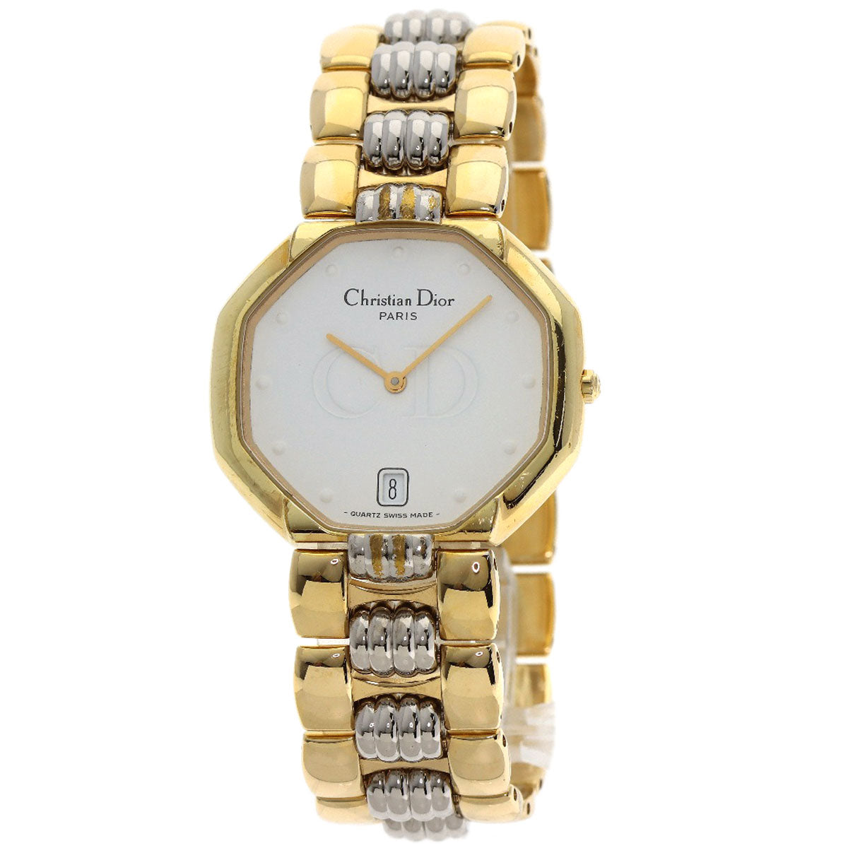 CHRISTIAN DIOR Octagon Watches D45-134 Gold Plated/Gold Plated Ladies