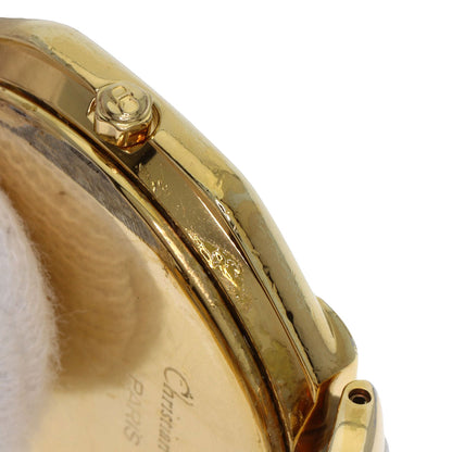 CHRISTIAN DIOR Octagon Watches D45-134 Gold Plated/Gold Plated Ladies