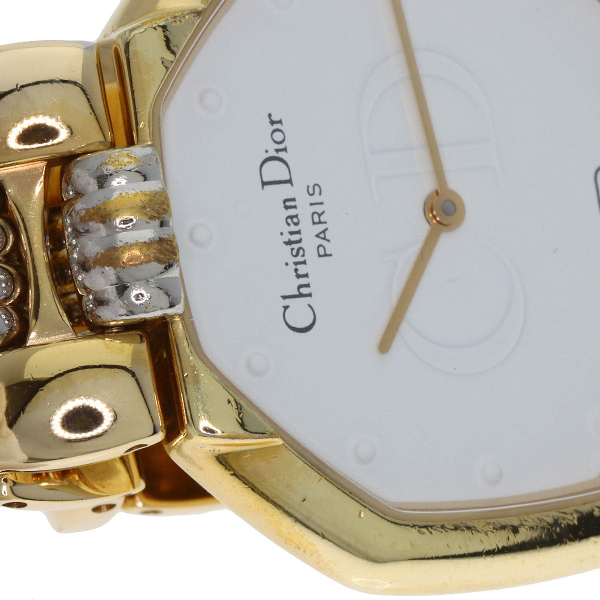 CHRISTIAN DIOR Octagon Watches D45-134 Gold Plated/Gold Plated Ladies