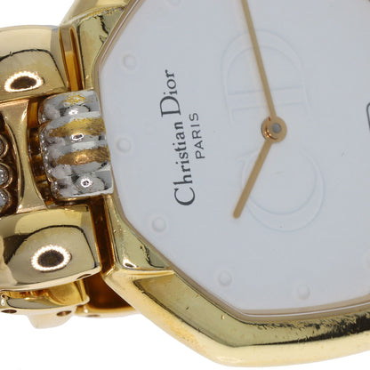 CHRISTIAN DIOR Octagon Watches D45-134 Gold Plated/Gold Plated Ladies