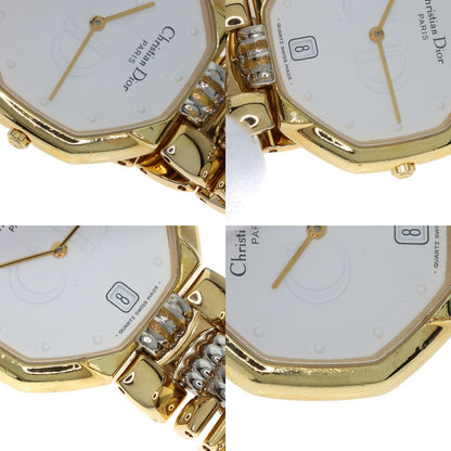 CHRISTIAN DIOR Octagon Watches D45-134 Gold Plated/Gold Plated Ladies