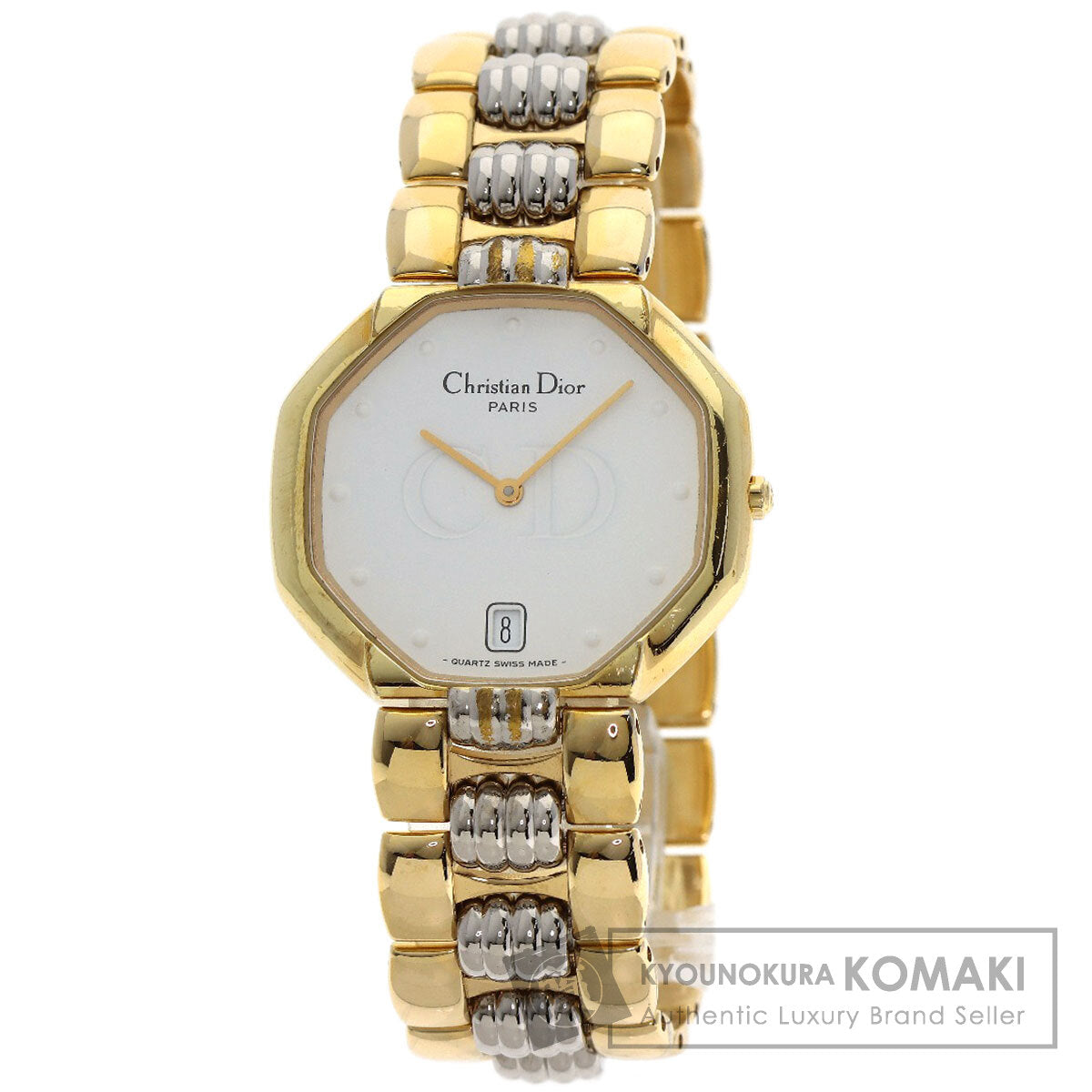 CHRISTIAN DIOR Octagon Watches D45-134 Gold Plated/Gold Plated Ladies