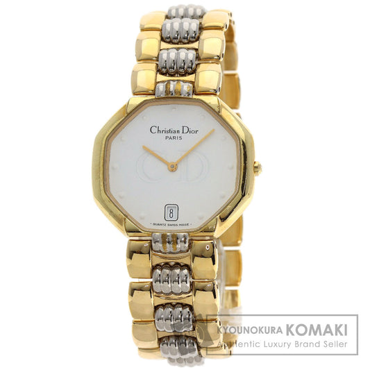CHRISTIAN DIOR Octagon Watches D45-134 Gold Plated/Gold Plated Ladies