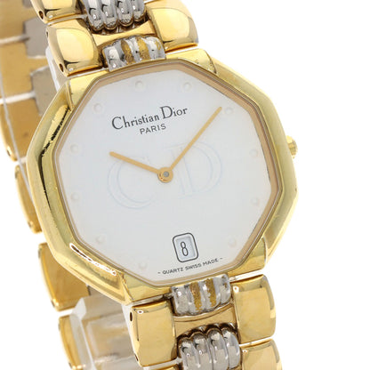 CHRISTIAN DIOR Octagon Watches D45-134 Gold Plated/Gold Plated Ladies
