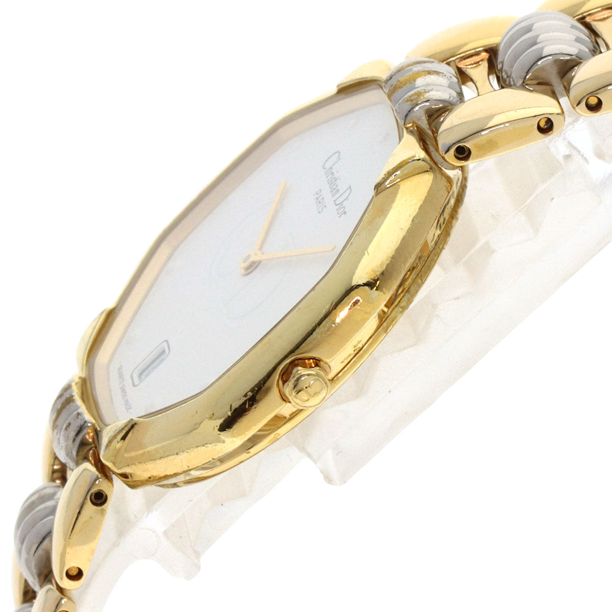 CHRISTIAN DIOR Octagon Watches D45-134 Gold Plated/Gold Plated Ladies