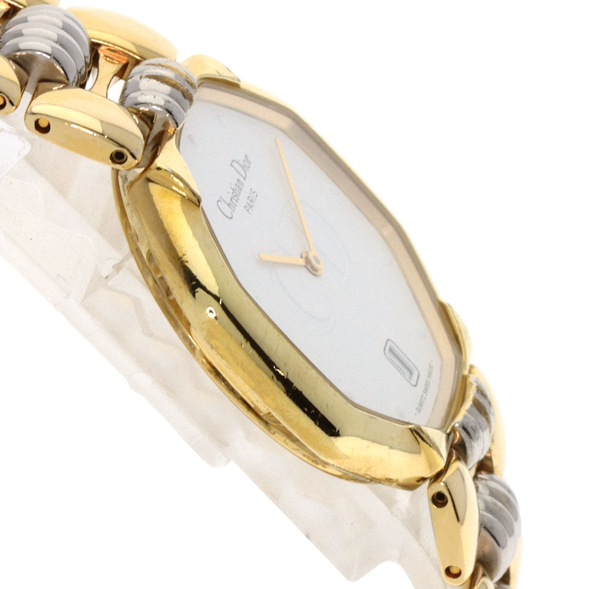 CHRISTIAN DIOR Octagon Watches D45-134 Gold Plated/Gold Plated Ladies