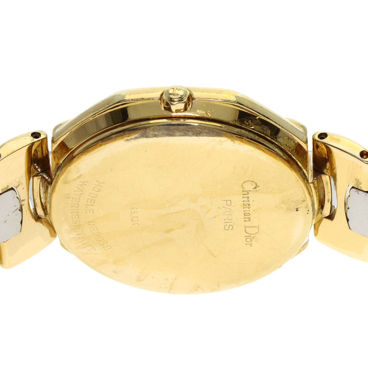 CHRISTIAN DIOR Octagon Watches D45-134 Gold Plated/Gold Plated Ladies