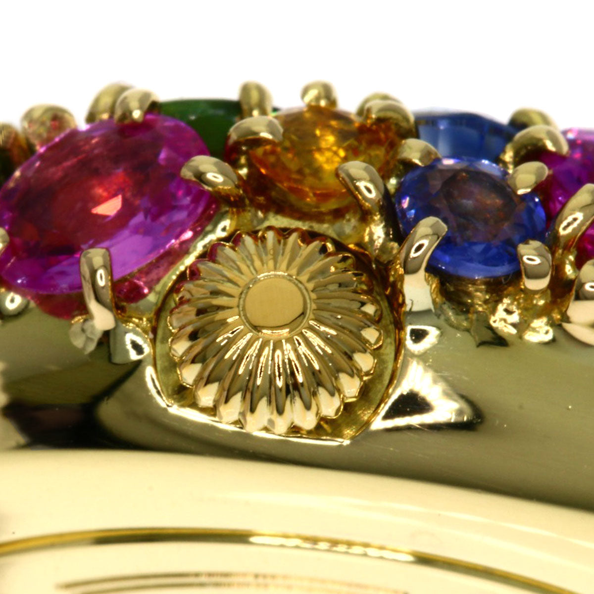 Chaumet Anneau Multi Sapphire Watches 098913 K18 Yellow Gold/Leather Ladies