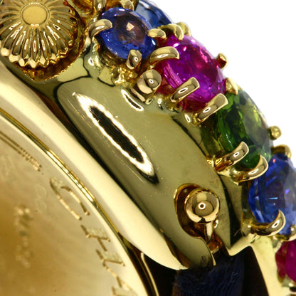 Chaumet Anneau Multi Sapphire Watches 098913 K18 Yellow Gold/Leather Ladies