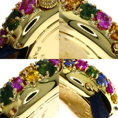 Chaumet Anneau Multi Sapphire Watches 098913 K18 Yellow Gold/Leather Ladies