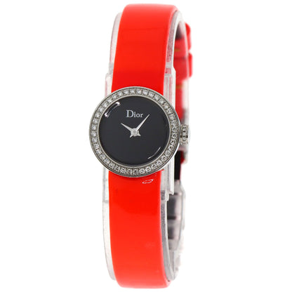 CHRISTIAN DIOR La Mini D Deux Diamond Watches CD040110 Stainless Steel/Leather Ladies