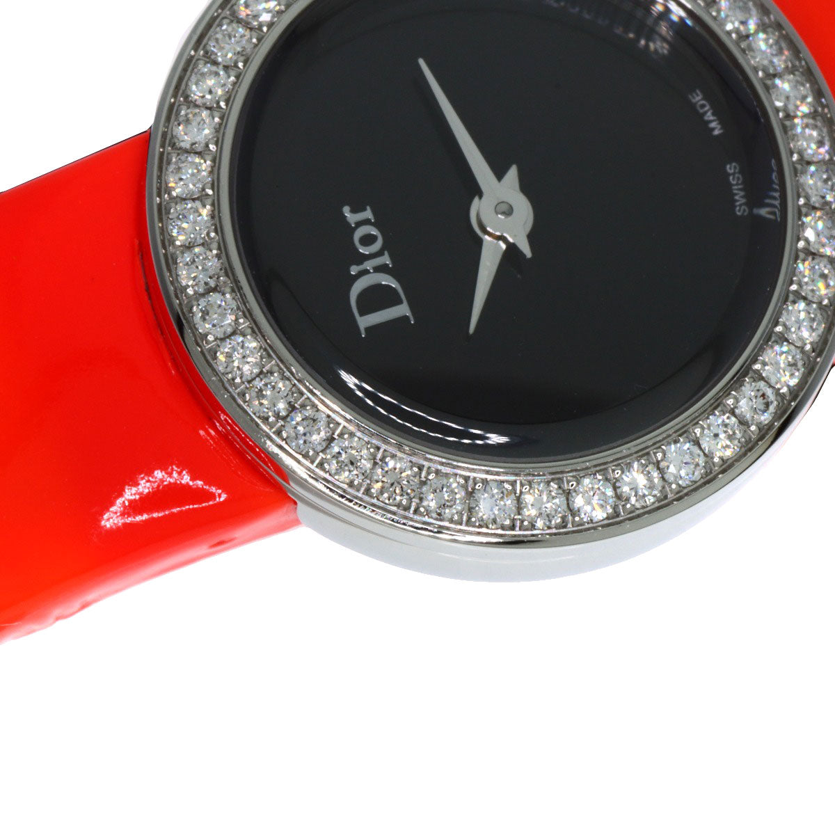 CHRISTIAN DIOR La Mini D Deux Diamond Watches CD040110 Stainless Steel/Leather Ladies