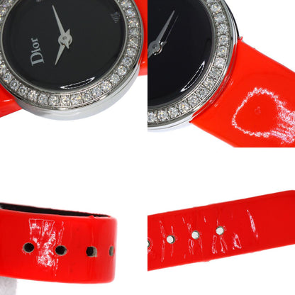 CHRISTIAN DIOR La Mini D Deux Diamond Watches CD040110 Stainless Steel/Leather Ladies