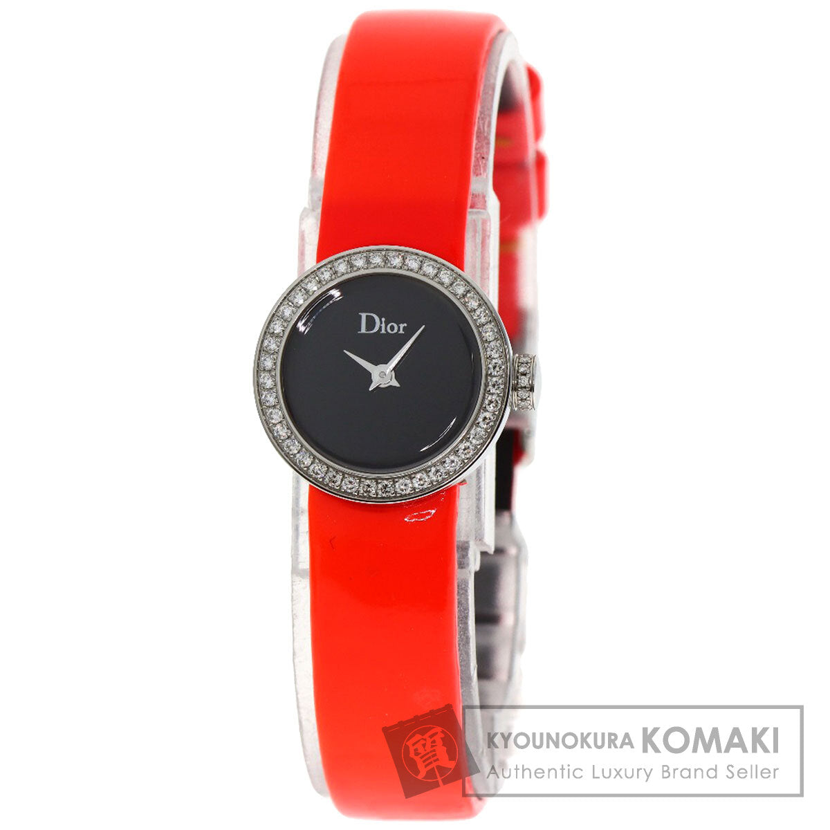 CHRISTIAN DIOR La Mini D Deux Diamond Watches CD040110 Stainless Steel/Leather Ladies