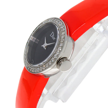 CHRISTIAN DIOR La Mini D Deux Diamond Watches CD040110 Stainless Steel/Leather Ladies