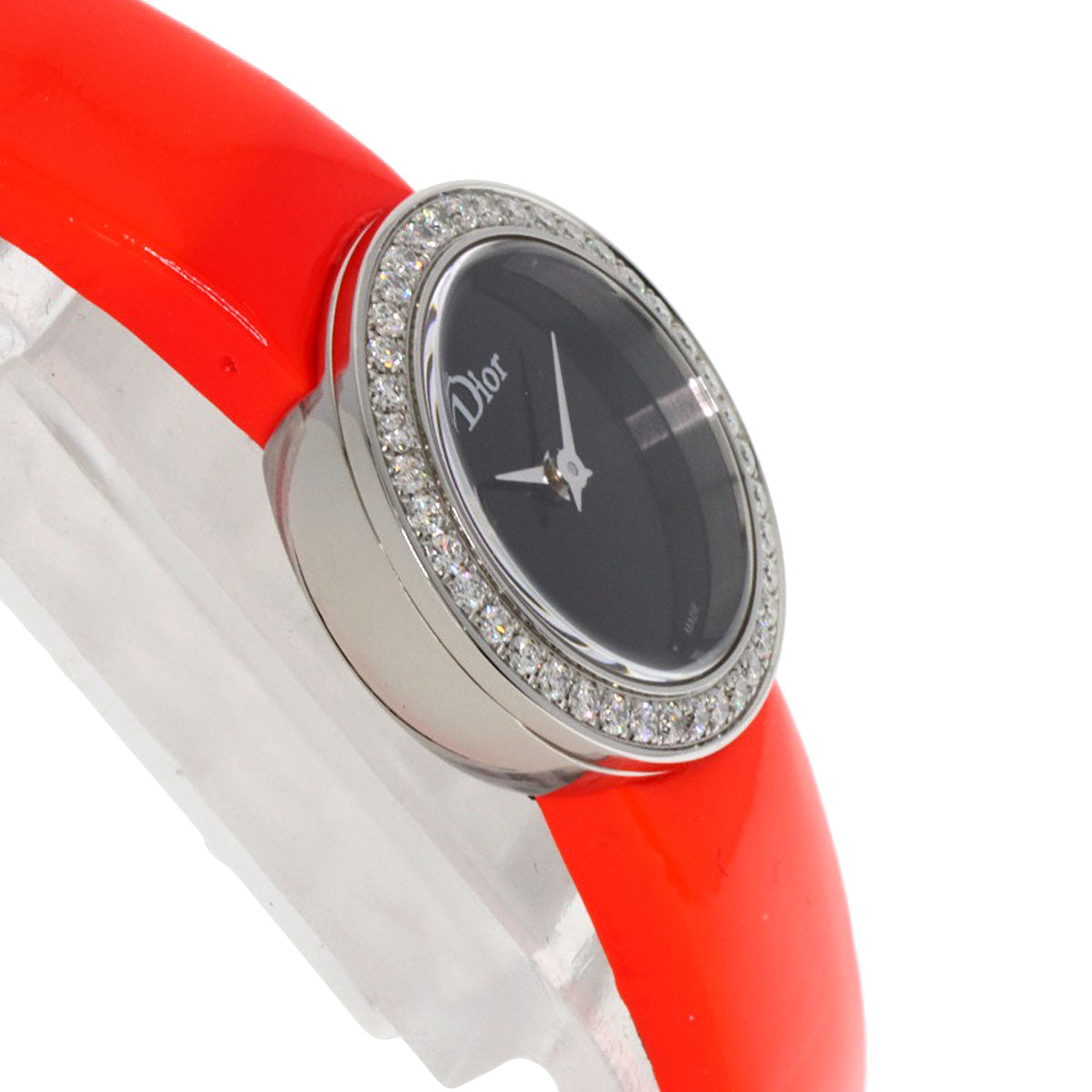 CHRISTIAN DIOR La Mini D Deux Diamond Watches CD040110 Stainless Steel/Leather Ladies