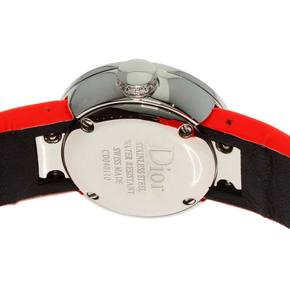 CHRISTIAN DIOR La Mini D Deux Diamond Watches CD040110 Stainless Steel/Leather Ladies