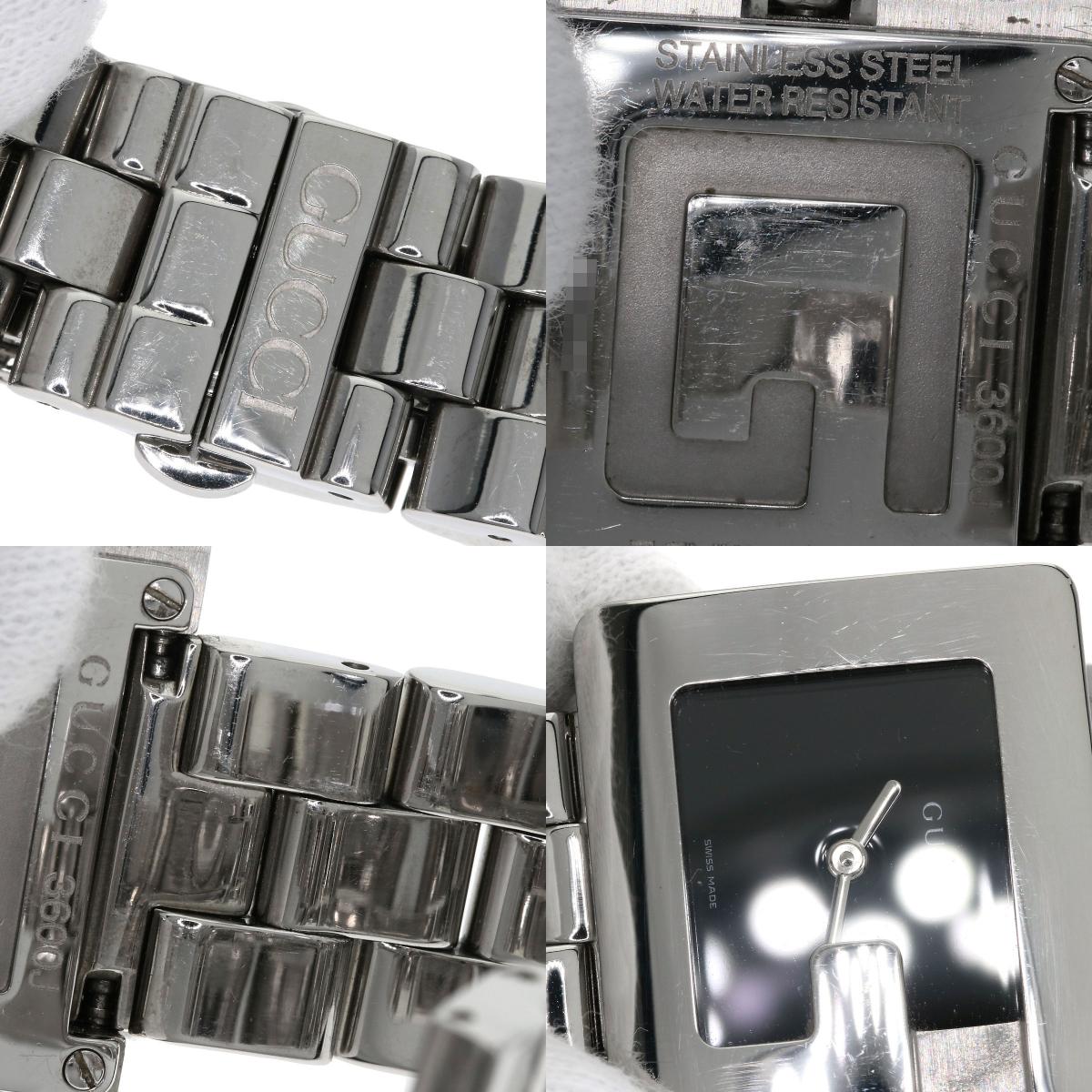 GUCCI G logo square face Watches 3600J Stainless Steel/Stainless Steel Boys